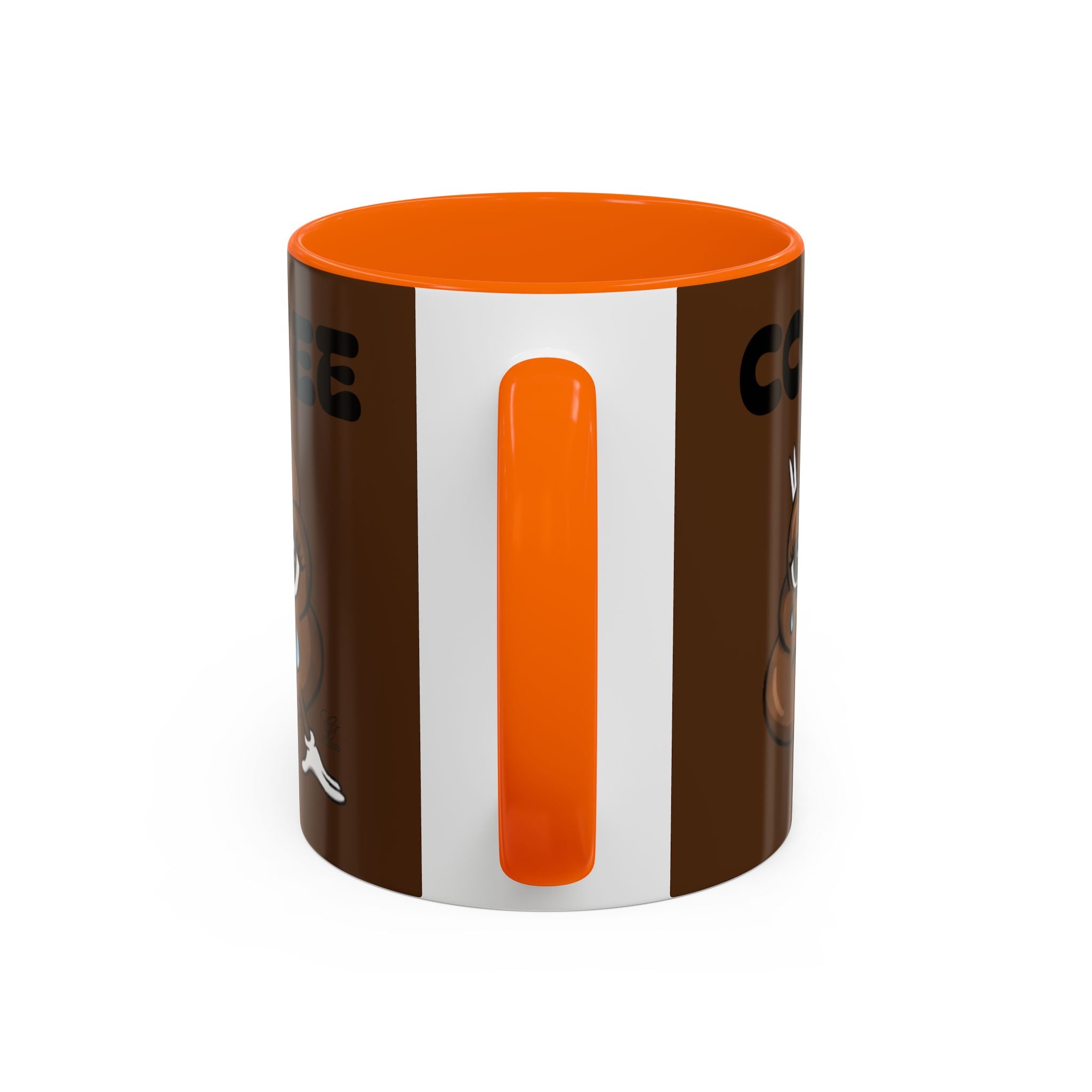 Coffee Mug — Cute Crying Poop Emoji 'COFFEE' Accent Ceramic Mug (11/15 oz) by GT Artland