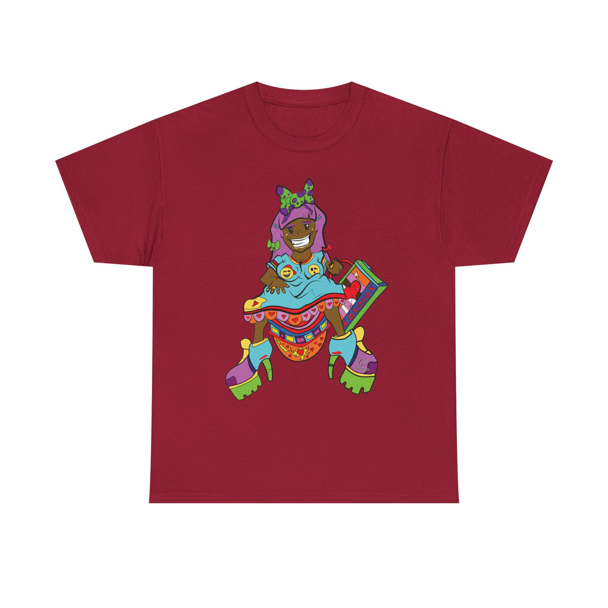 Colorful Psychedelic Girl Character T-Shirt | Retro Cartoon Graphic Tee by GT Artland