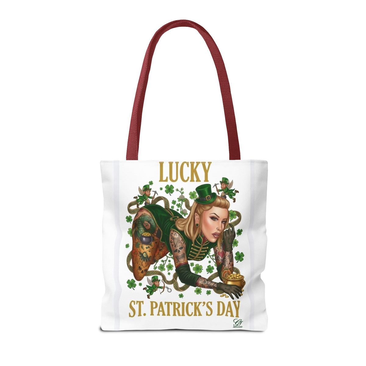 "Lucky" St Patrick's Day Tattoo Hot Sexy Vixen Designer Tote Bag by GT Artland