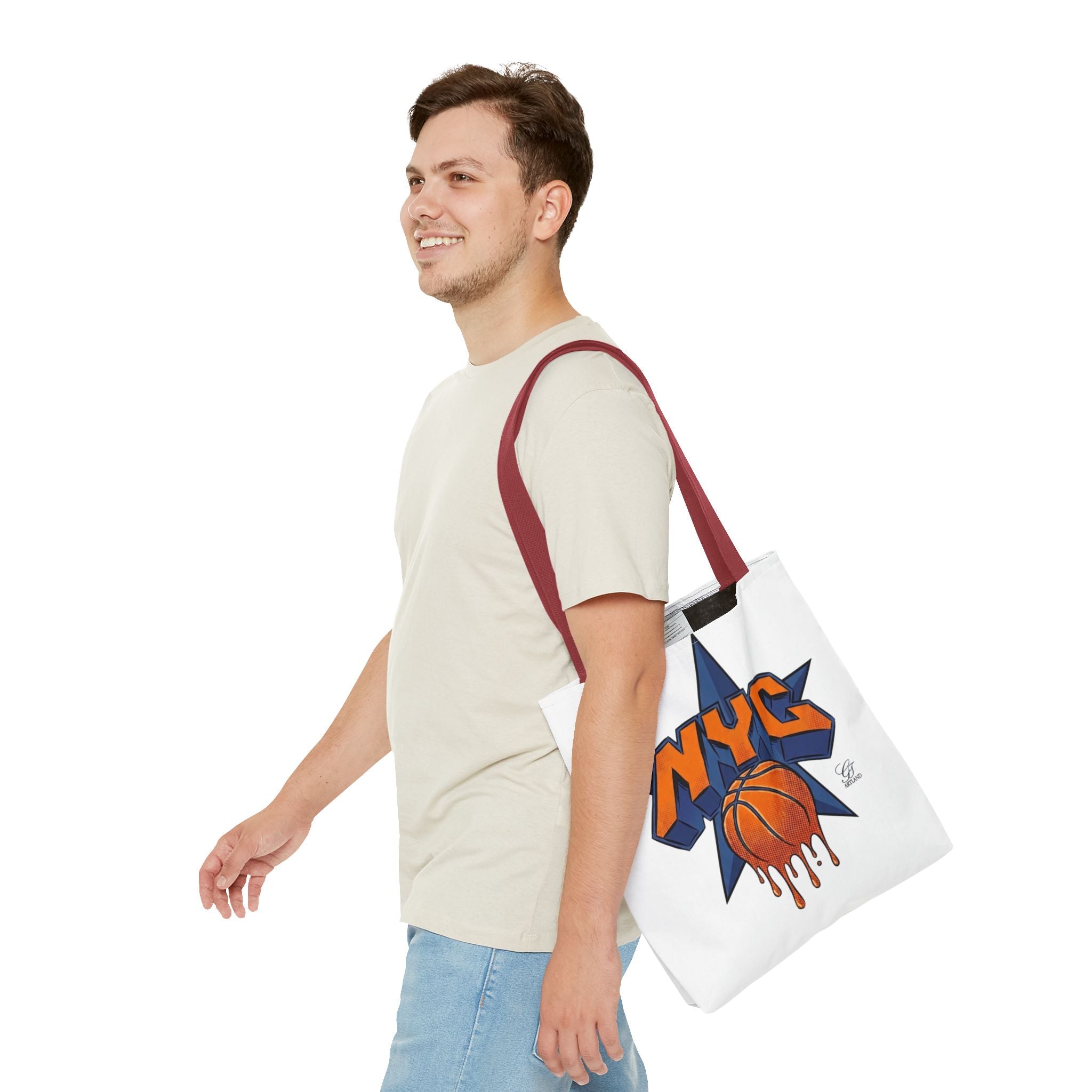 NYC Dripping Basketball Tote Bag | City Basketball Design by GT Artland