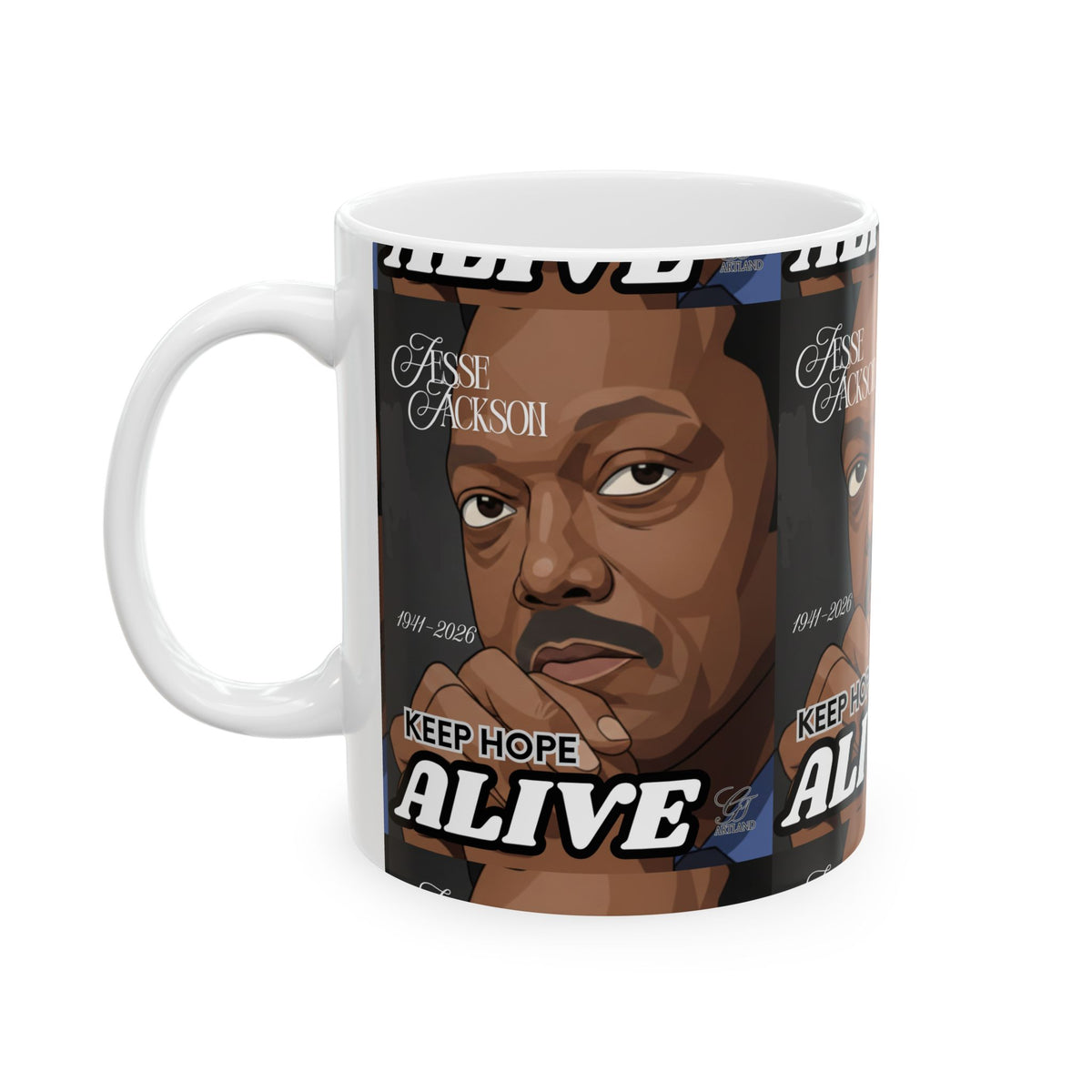 Keep Hope Alive illustration Mug | Jesse Jackson portrait, political tribute