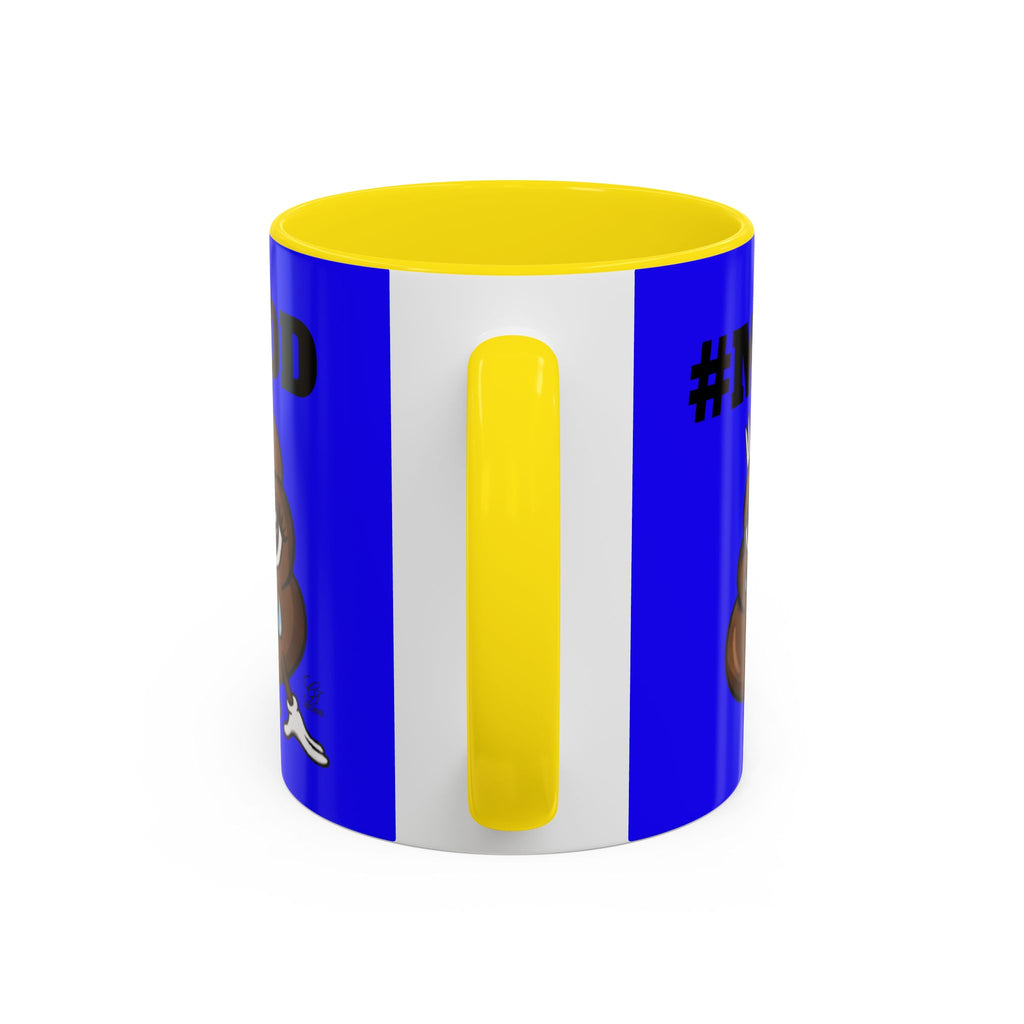 #MOOD Poop Emoji Retro Blue Accent Coffee Mug – Funny Blue 11/15oz Gift by GT Artland
