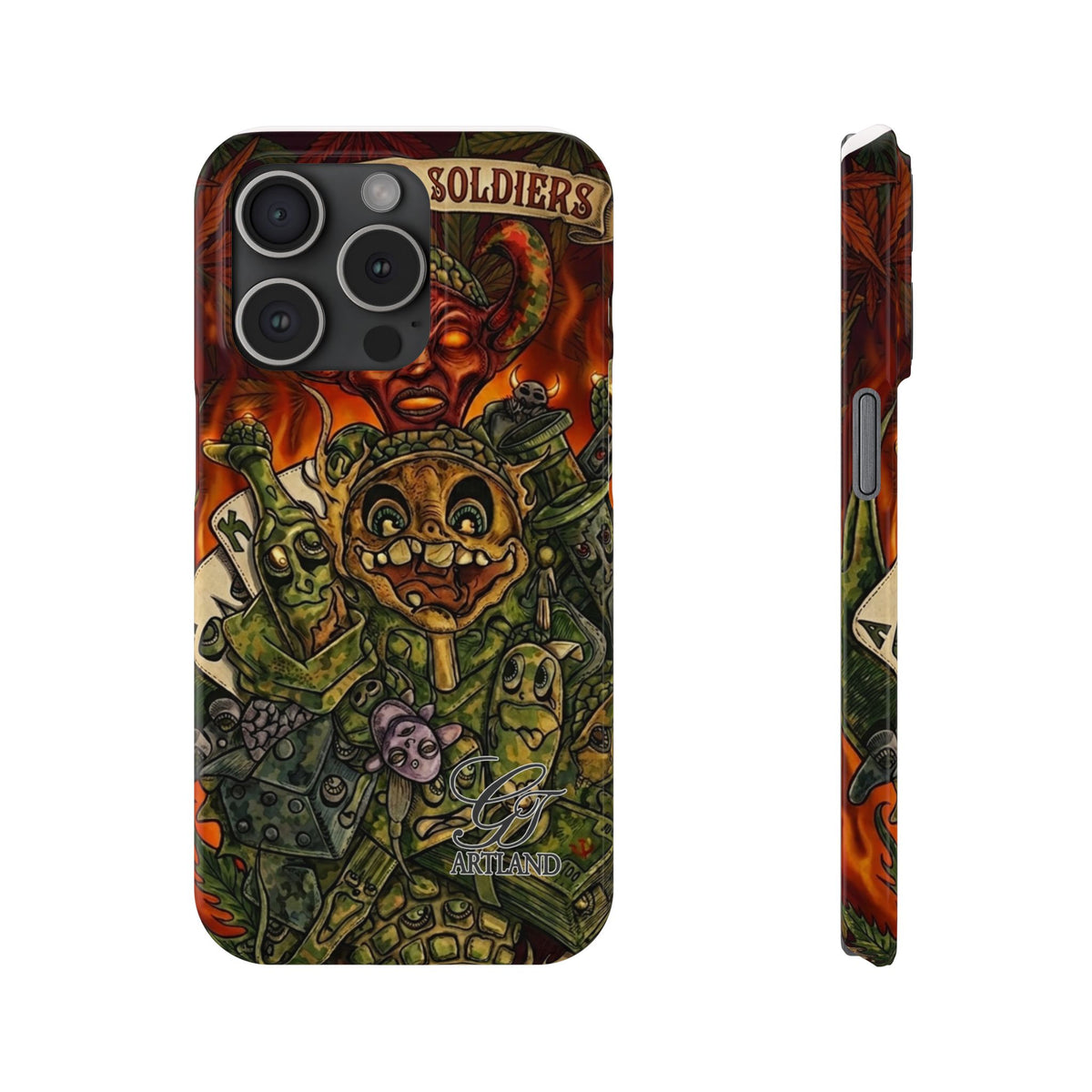 Devils Army Illustration Slim Phone Case | Horror Soldier Art by GT Artland