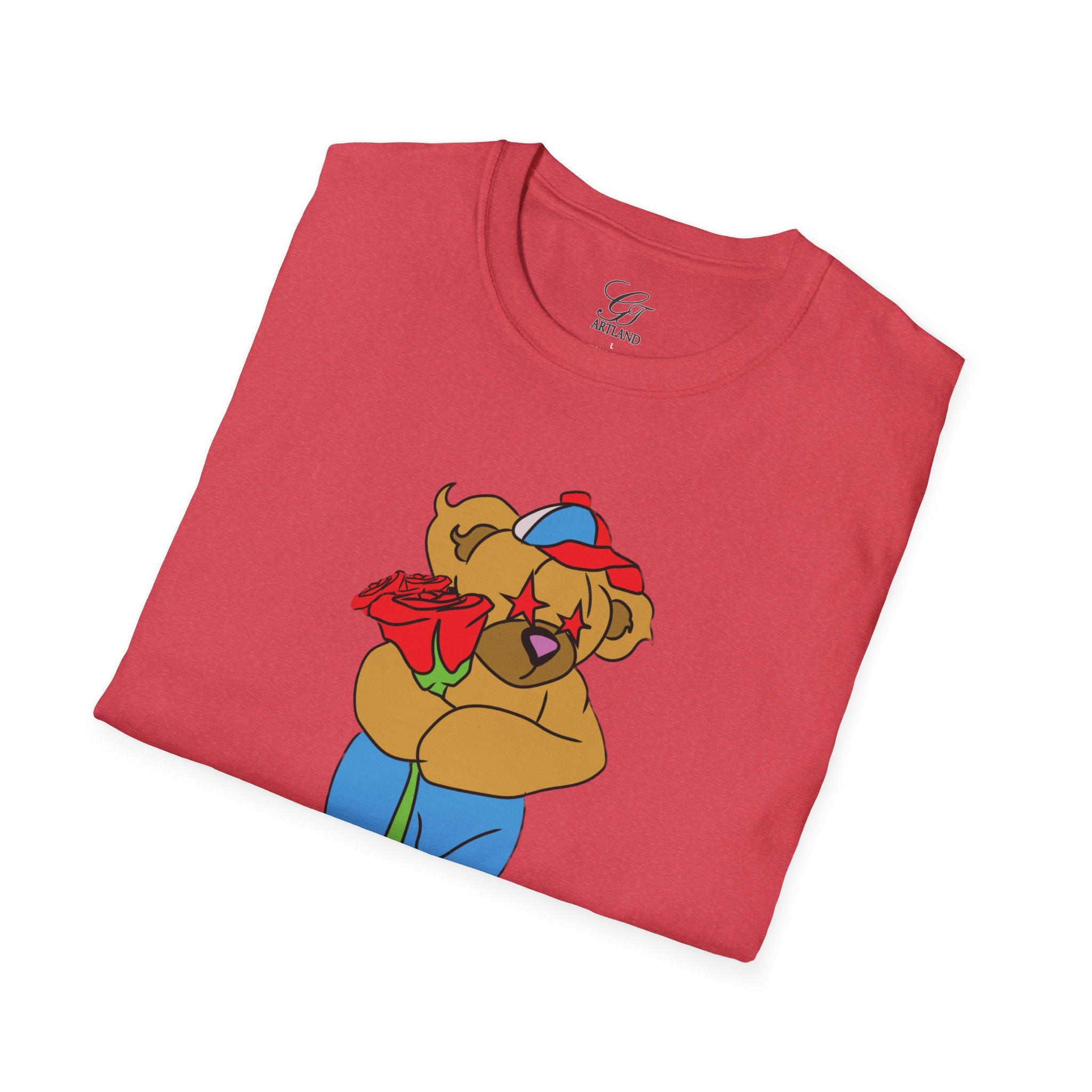 Cartoon Bear with Swag Graphic T-Shirt - Tee