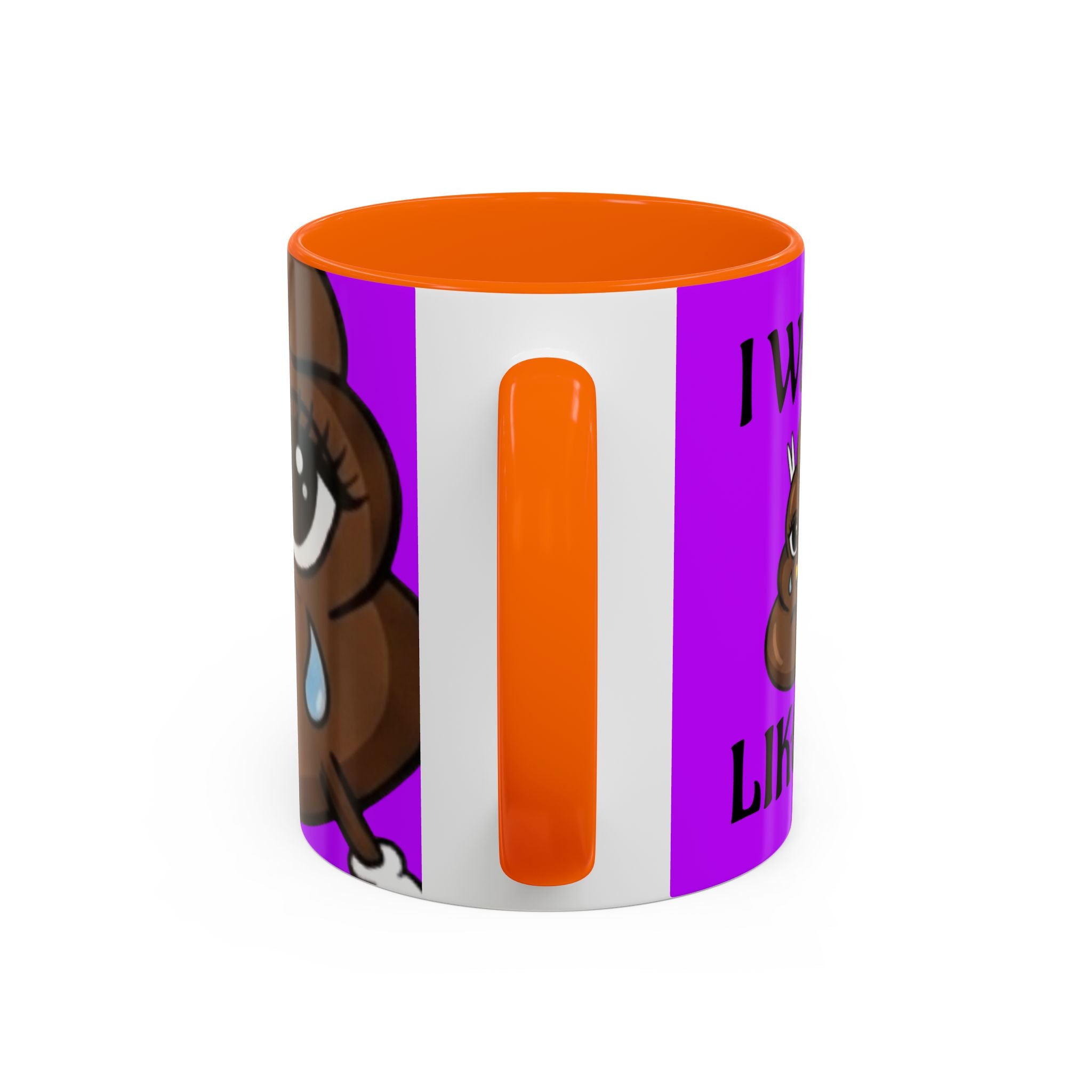 Sad Poop Emoji Accent Coffee Mug (11/15oz) — Funny Cute Kawaii Tearful Poop Design by GT Artland