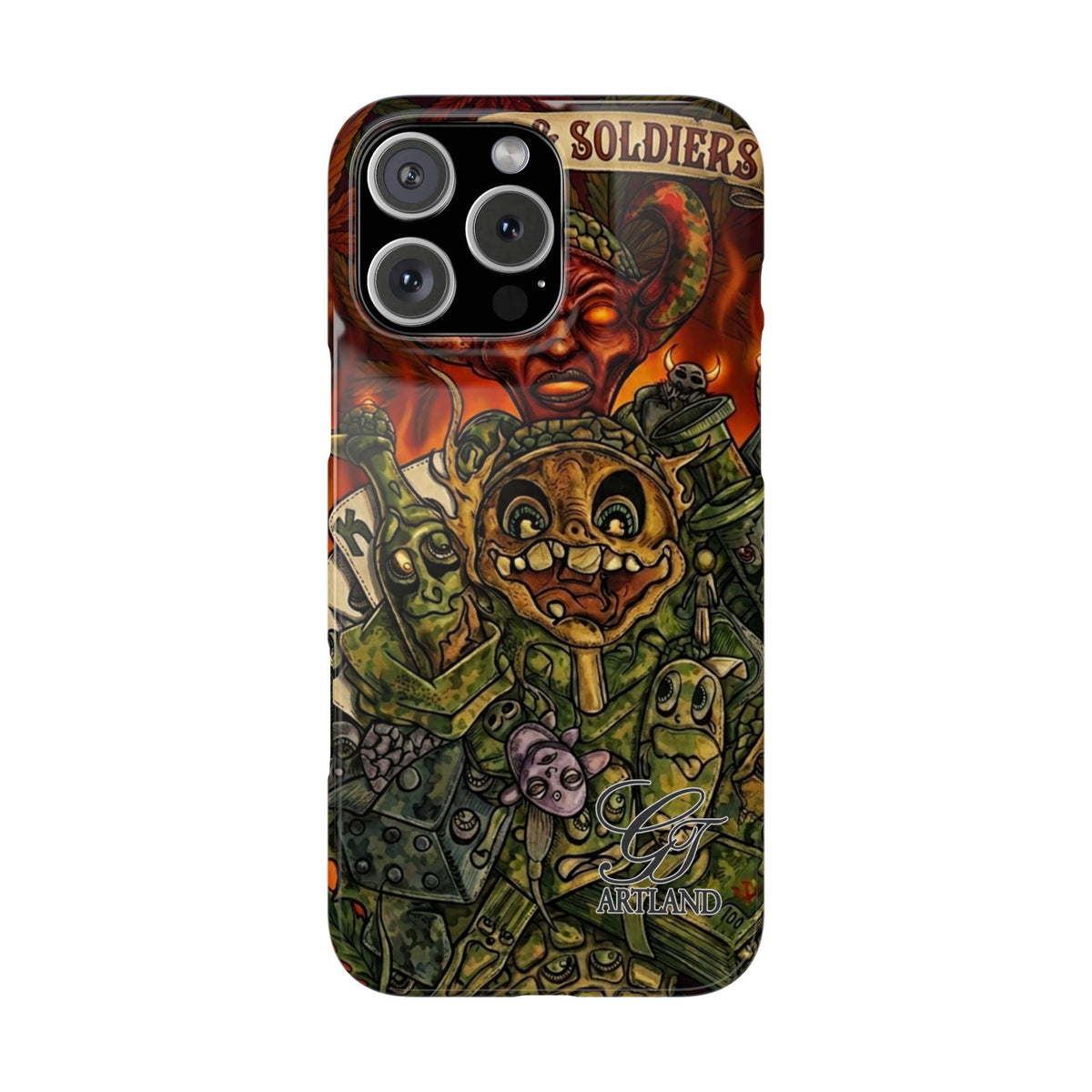 Devils Army Illustration Slim Phone Case | Horror Soldier Art by GT Artland