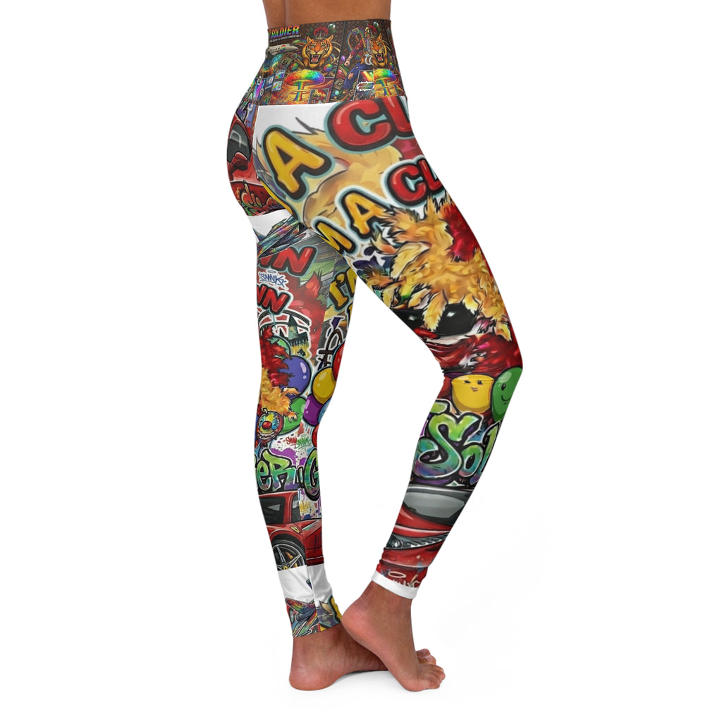 Colorful Graffiti Collage High Waisted Yoga Leggings | All-Over Print