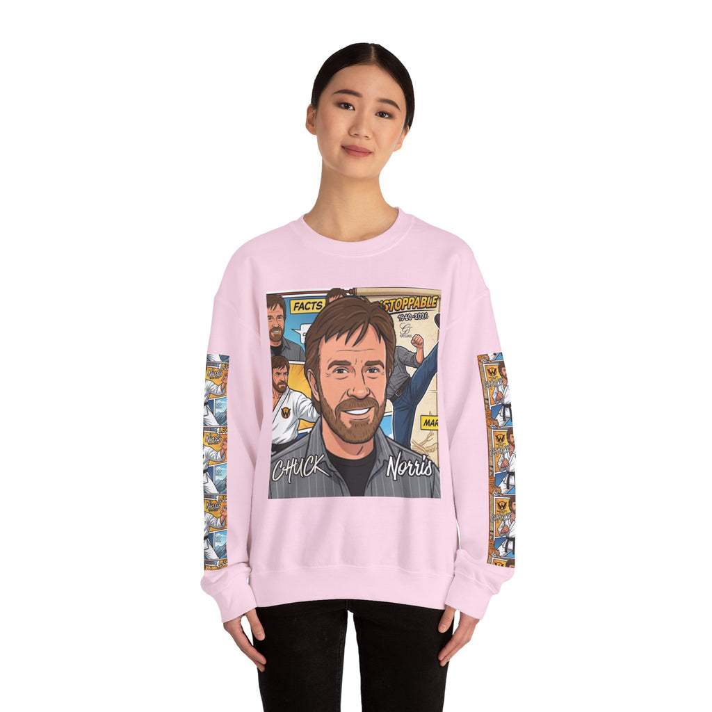 Chuck Norris Toon Urban Retro Martial Arts Legend Crewneck Sweatshirt
