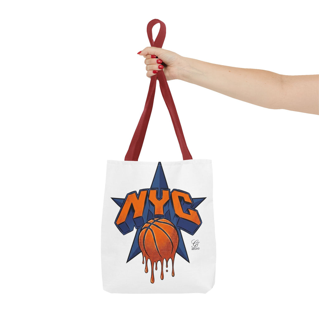 NYC Dripping Basketball Tote Bag | City Basketball Design by GT Artland