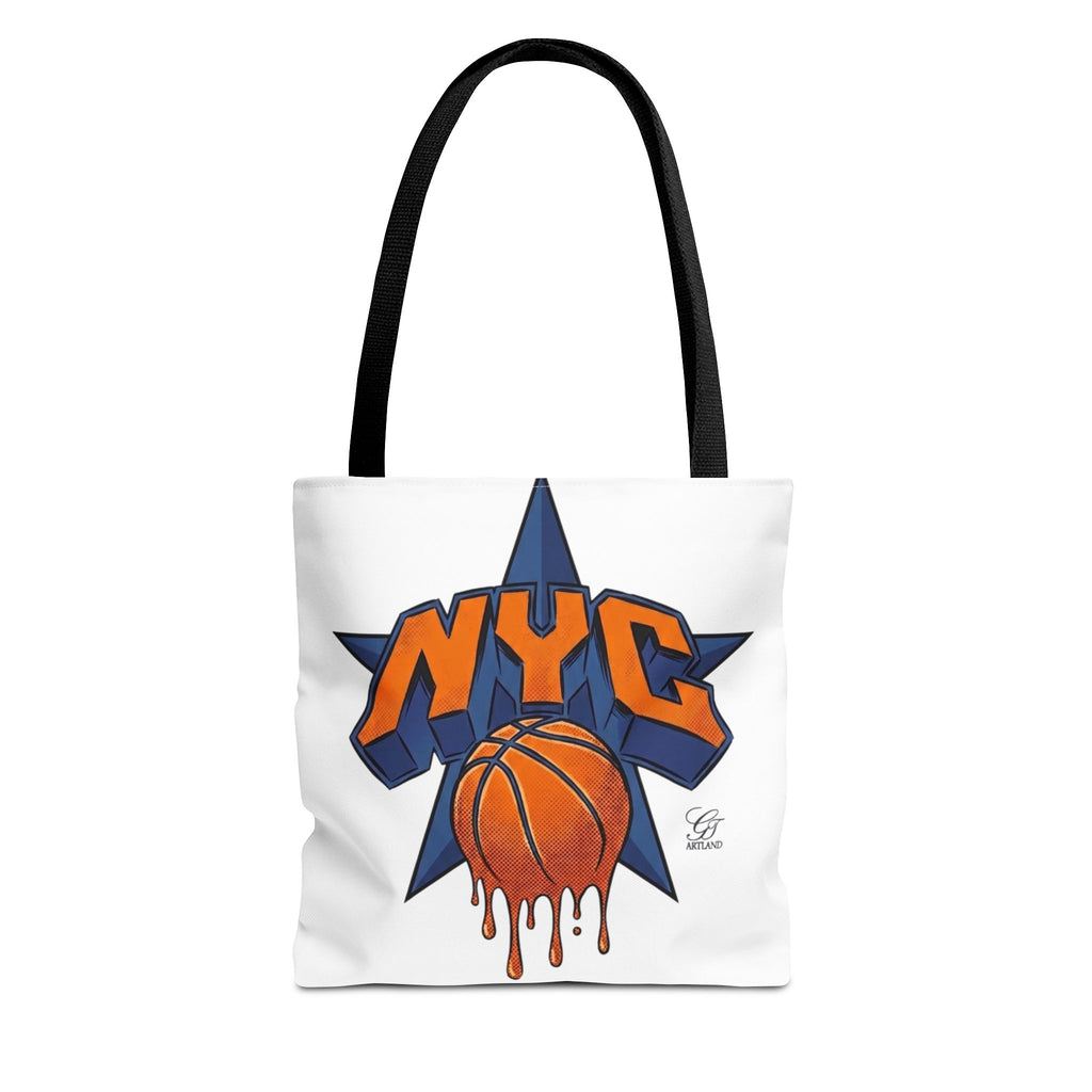 NYC Dripping Basketball Tote Bag | City Basketball Design by GT Artland