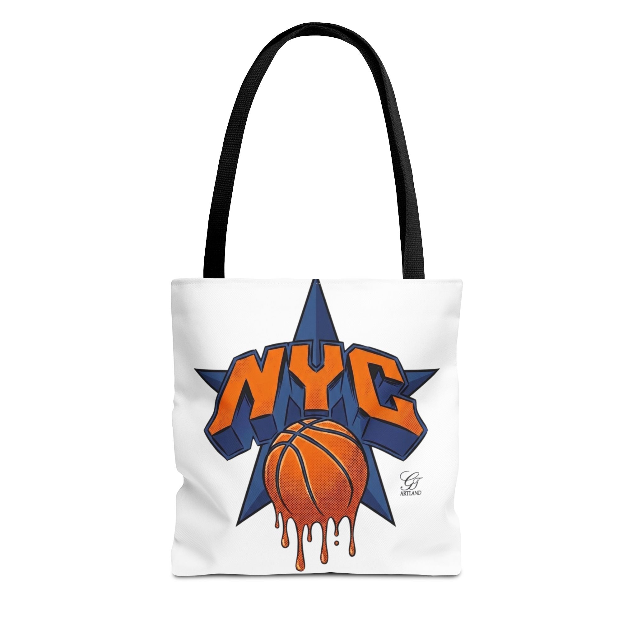 NYC Dripping Basketball Tote Bag | City Basketball Design by GT Artland