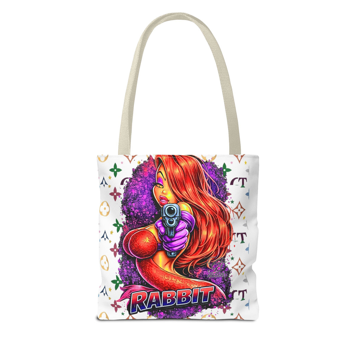 Rabbit Pin-Up Tote Bag – Retro Femme Fatale by GT Artland