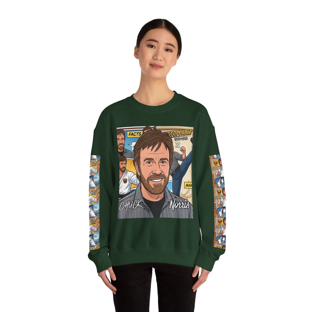 Chuck Norris Toon Urban Retro Martial Arts Legend Crewneck Sweatshirt