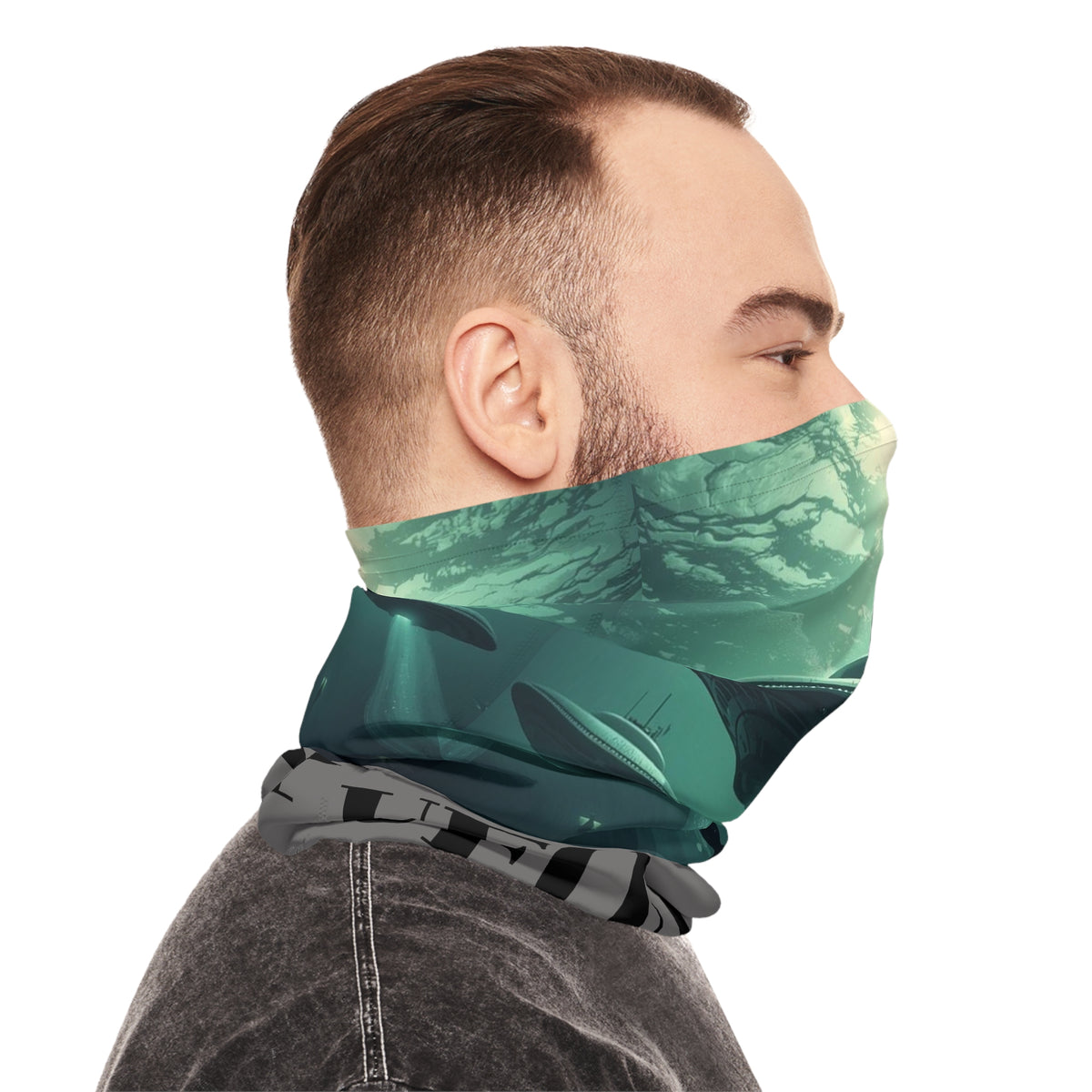 UFO UAP Underwater Gathering Neck Gaiter | Alien Sci‑Fi Face Covering