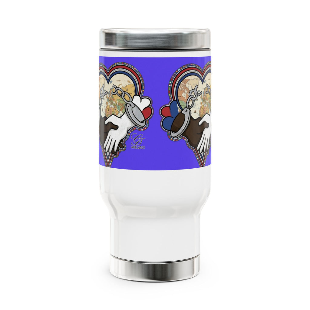 Vintage Heart Tea Kettle Illustration Travel Mug | 14oz Stainless Steel