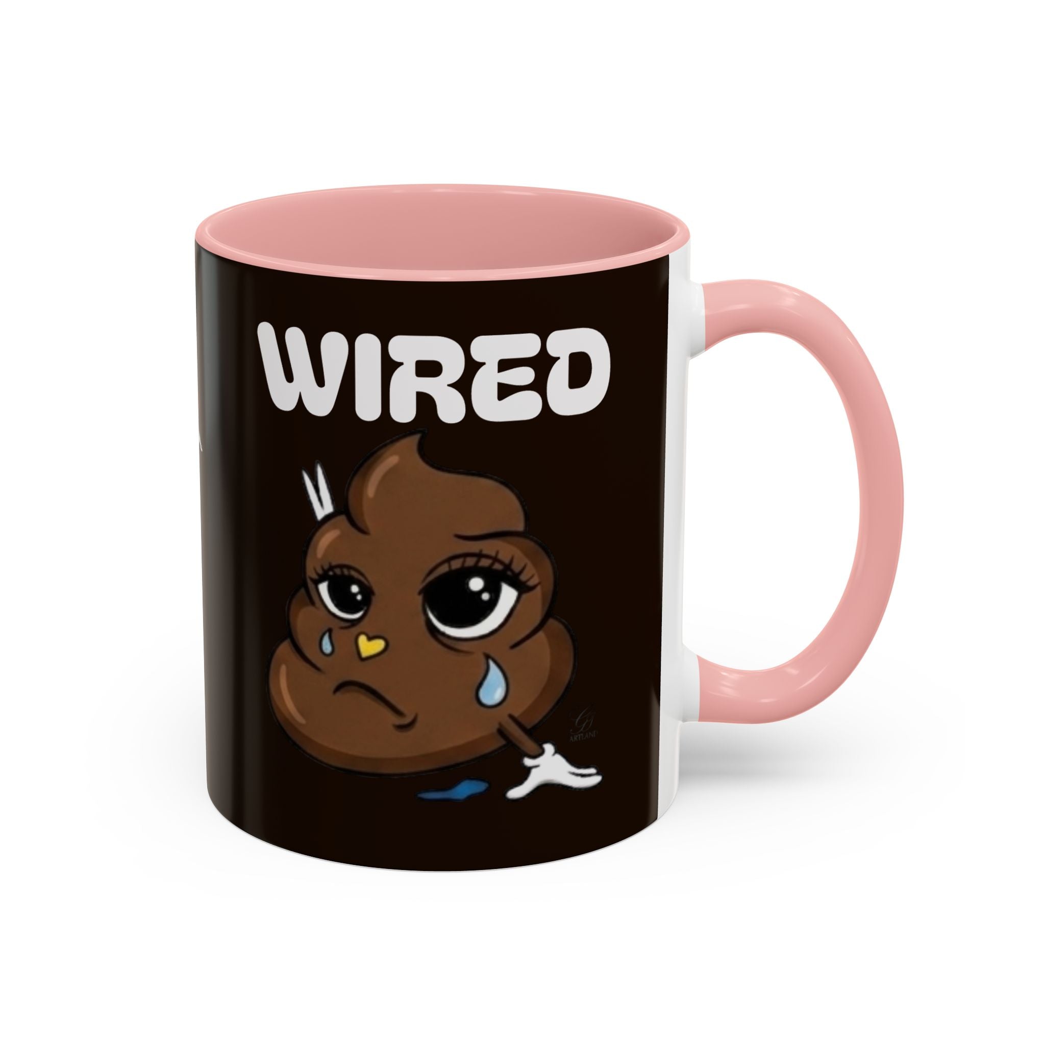 Coffee Mug - "Wired" Cute Poop Emoticon Design (11/15 oz) by GT Artland