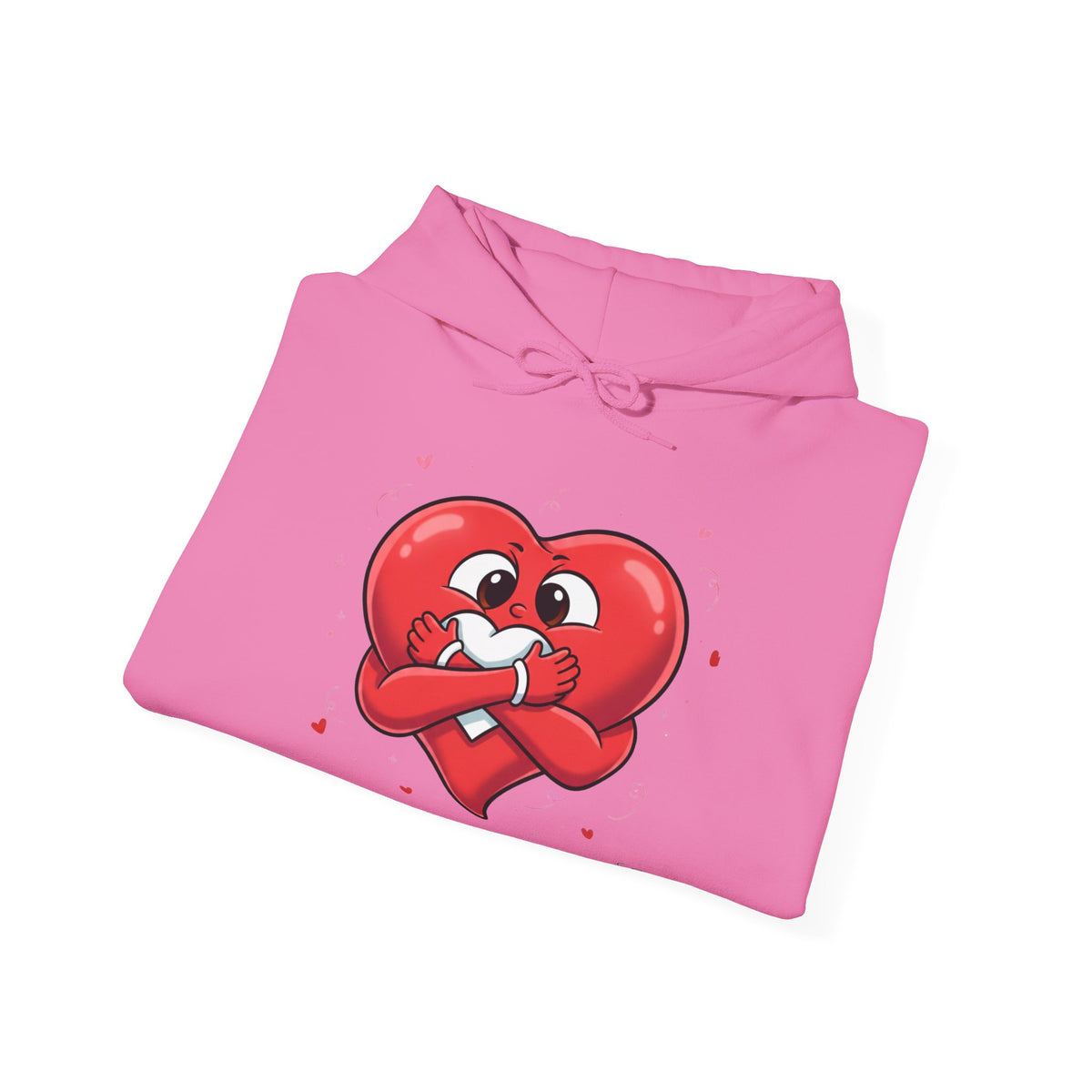 Graphic Heart Unisex Heavy Blend Hooded Sweatshirt | Red Heart Cartoon Sweatshirt