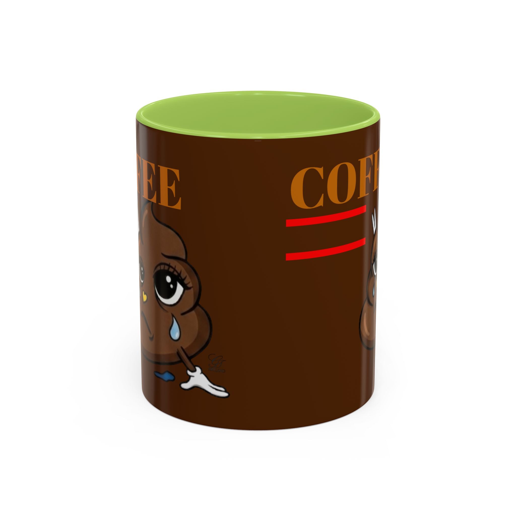 Coffee Mug — Cute Crying Poop Character "Coffee = Pooo" Accent Ceramic Mug by GT Artland