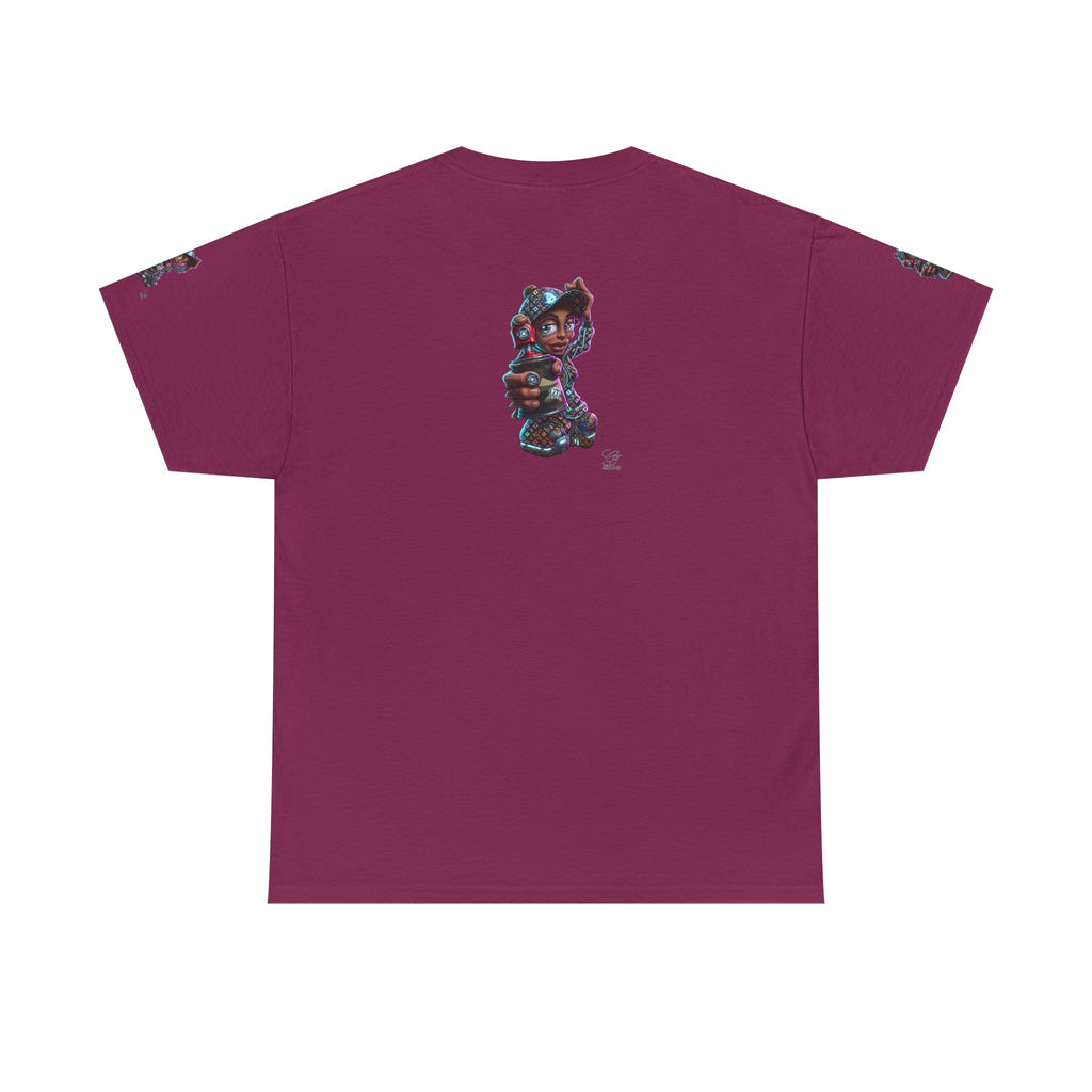 Ebony Futuristic Urban Spray Can Kid Gamer Tee - Cute Streetwear Graphic T-Shirt by GT Artland