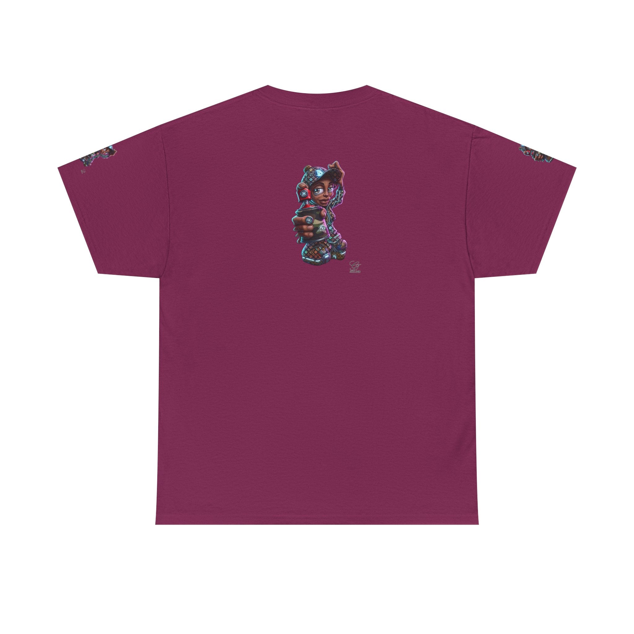 Ebony Futuristic Urban Spray Can Kid Gamer Tee - Cute Streetwear Graphic T-Shirt by GT Artland