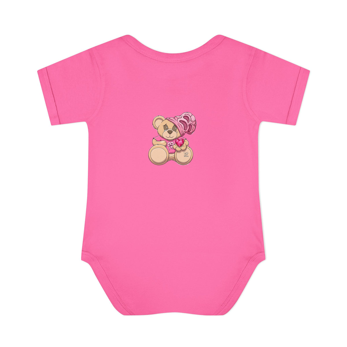 Pink Heart Teddy Bear Infant Bodysuit by GT Artland