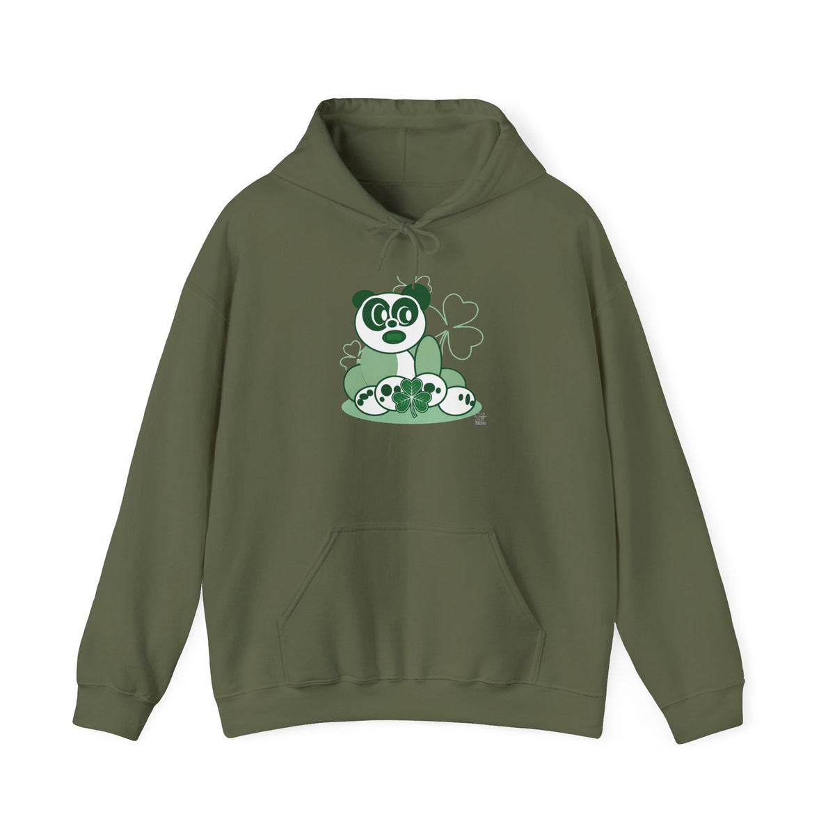 Green Panda with Bamboo Hoodie