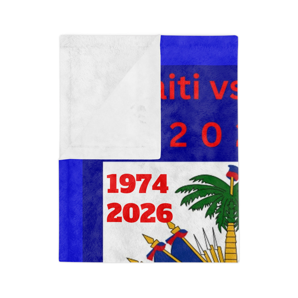 Multicoloured "Haitian vs Brazil" Worldwide FIFA Velveteen Football Blanket