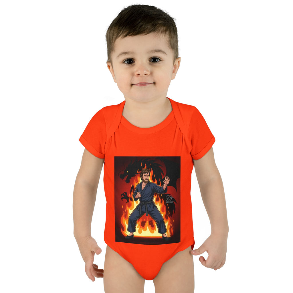 Flame Ninja Infant Bodysuit | Dragon Fire Martial Arts Baby Onesie