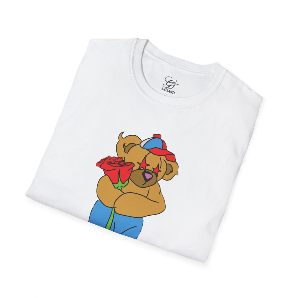 Cartoon Bear with Swag Graphic T-Shirt - Tee