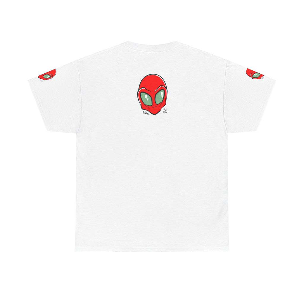 Red Alien Head UFO Tee | Retro Space Graphic T-Shirt