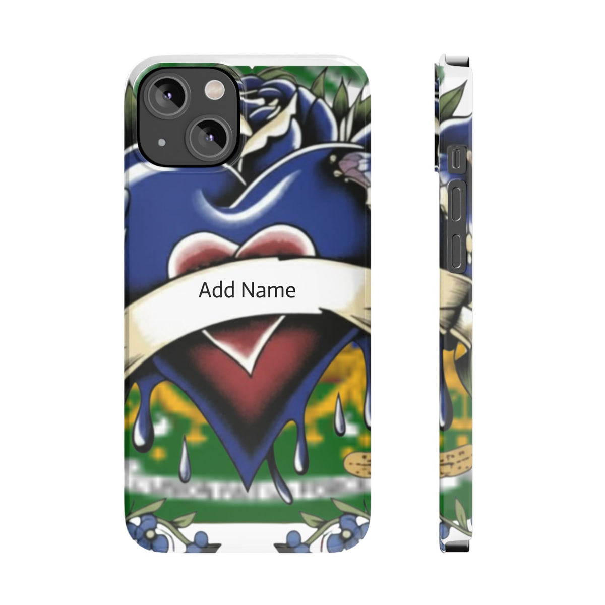 Blue Rose Garden Urban Styled Illustration Slim Phone Case |  by GT Artland