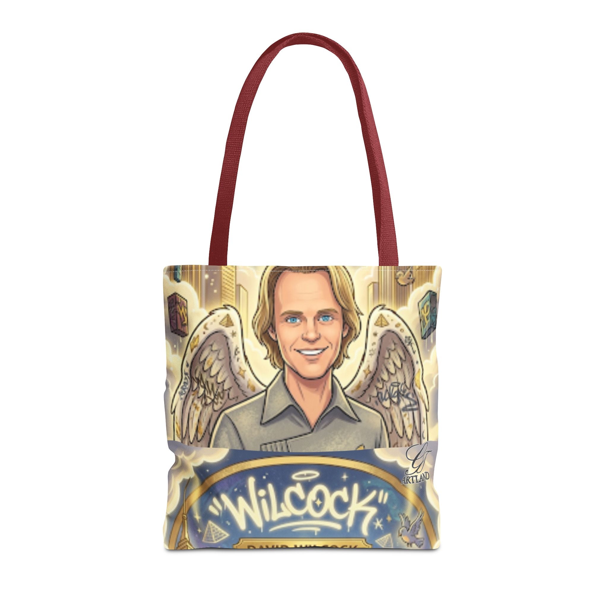 Wilcock Angel Wings Portrait Tote Bag – Illustrated Memorial/Tribute Carryall by GT Artland