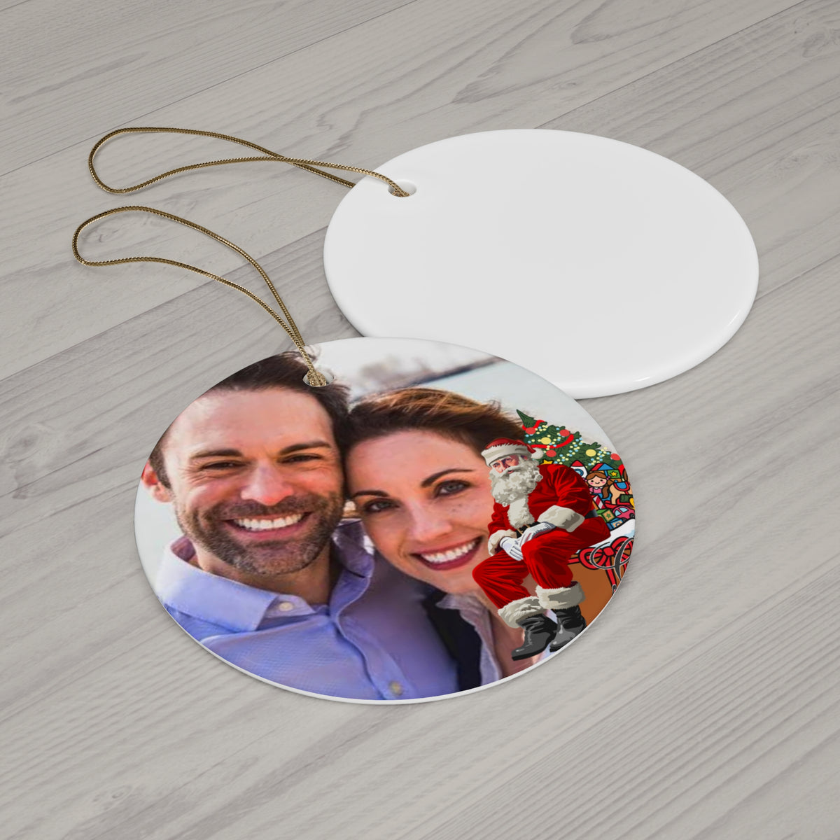 Personalized Ceramic Christmas Ornament - Photo Holiday Keepsake (Round, 4 Shapes) by GT Artland