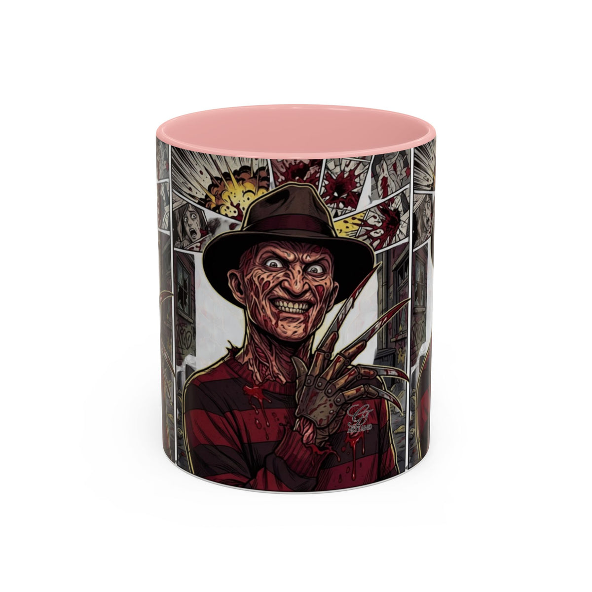 Elm Street Gangsta Horror Illustration COFFEE MUG | Horror Slasher Artwork by GT Artland