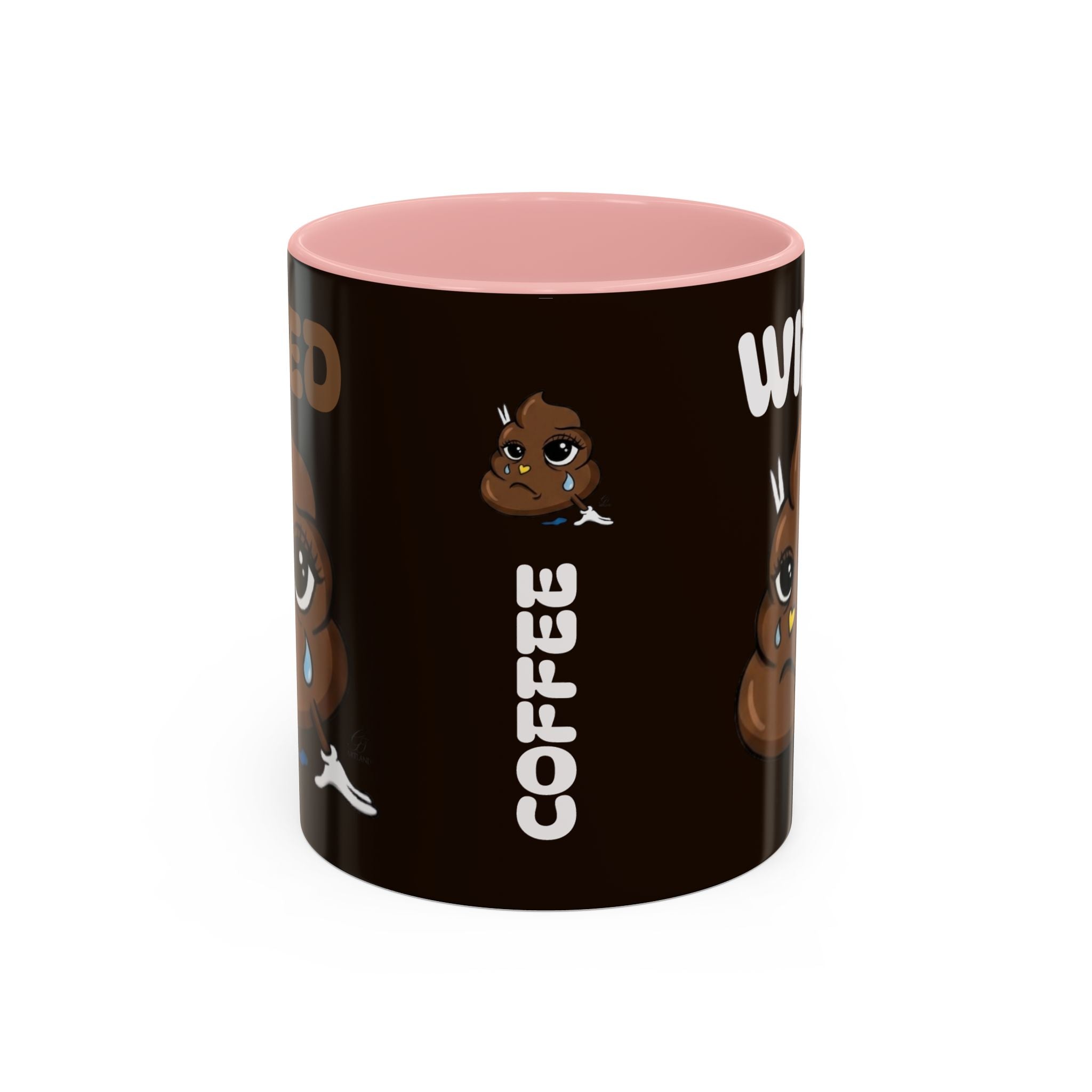 Coffee Mug - "Wired" Cute Poop Emoticon Design (11/15 oz) by GT Artland