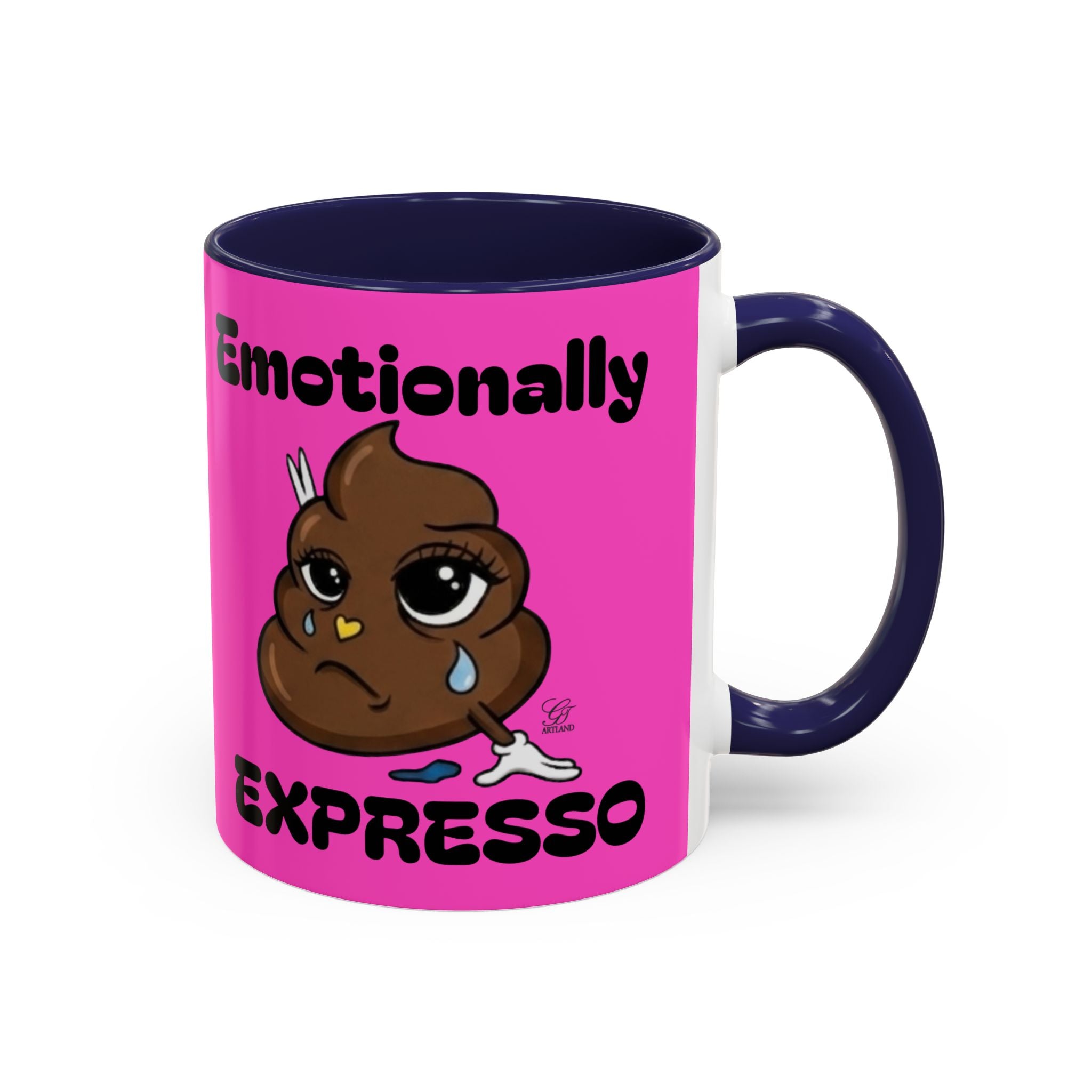 Emotionally Expresso Cute Crying Poop Emoji Designer Coffee Mug by GT Artland