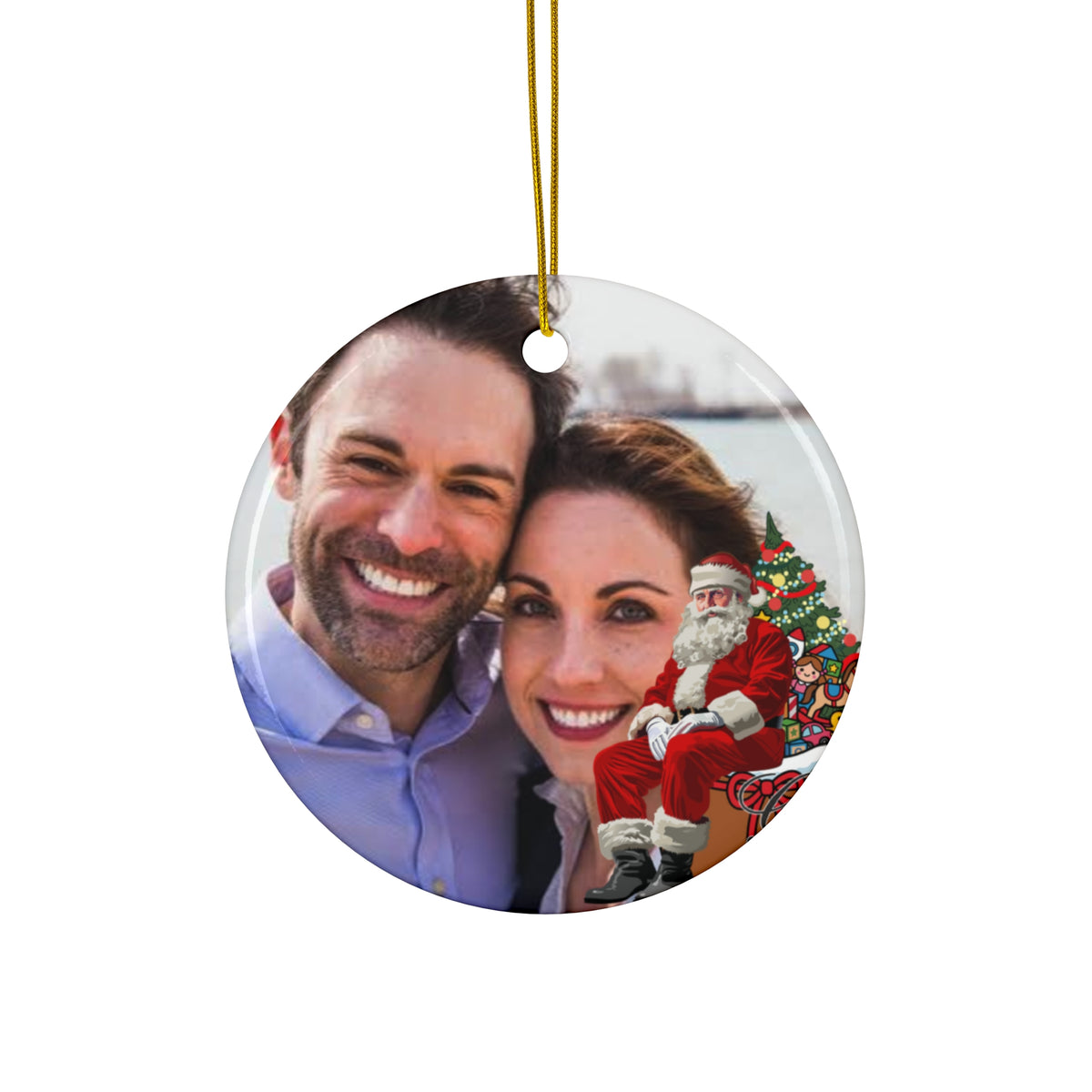 Personalized Ceramic Christmas Ornament - Photo Holiday Keepsake (Round, 4 Shapes) by GT Artland