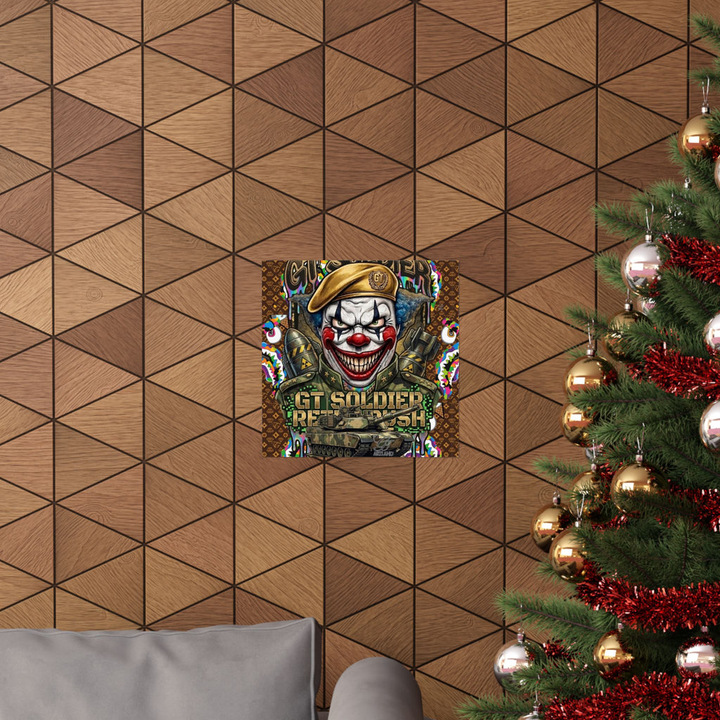 GT Soldier Clown Soldier | Military Tank Square Poster by GT Artland