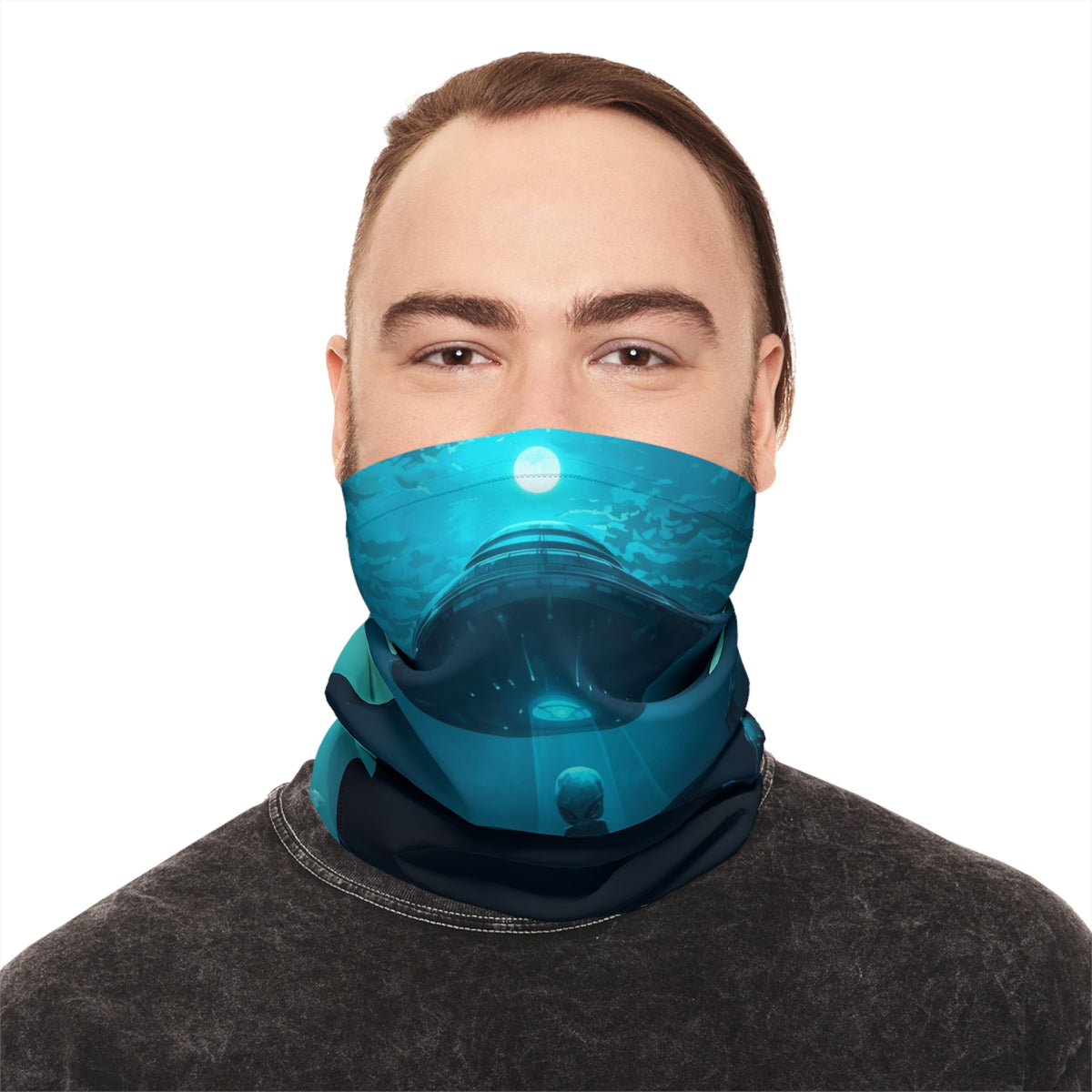 Underwater Graphic Alien Neck Gaiter - Face Mask