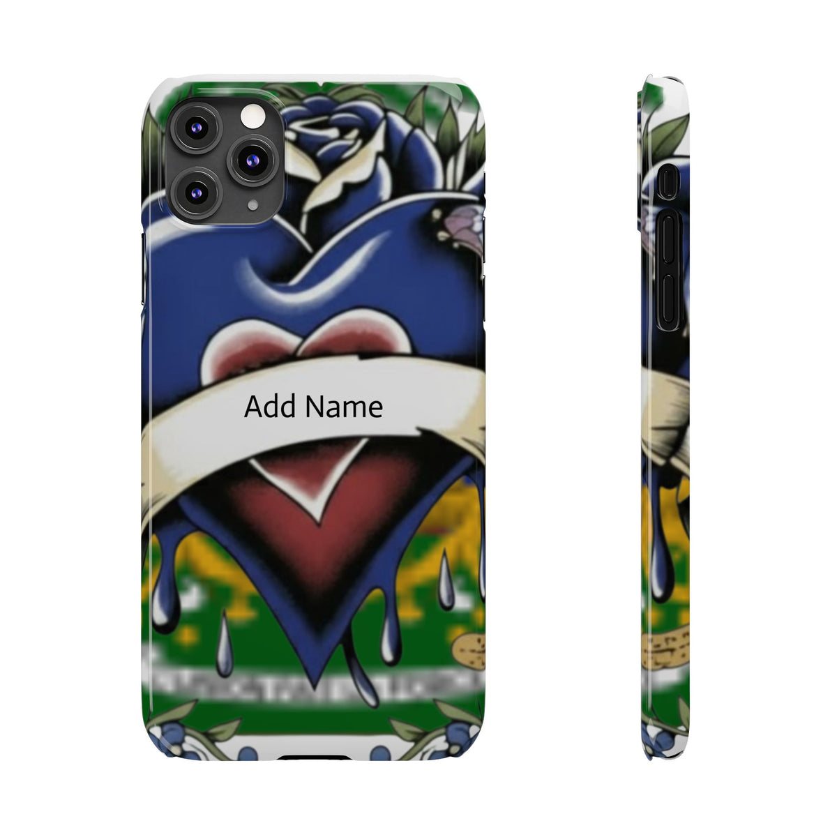 Blue Rose Garden Urban Styled Illustration Slim Phone Case |  by GT Artland