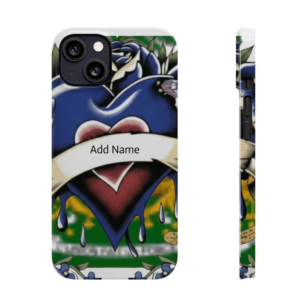 Blue Rose Garden Urban Styled Illustration Slim Phone Case |  by GT Artland