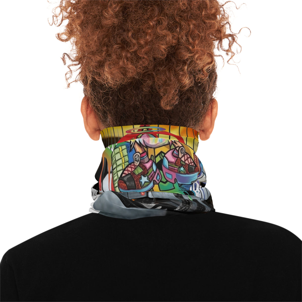 Graffiti Duck with Water Gun Neck Gaiter | Urban Rainbow Street Art