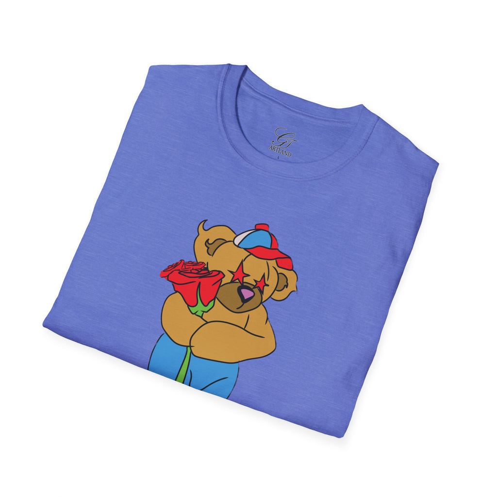 Cartoon Bear with Swag Graphic T-Shirt - Tee