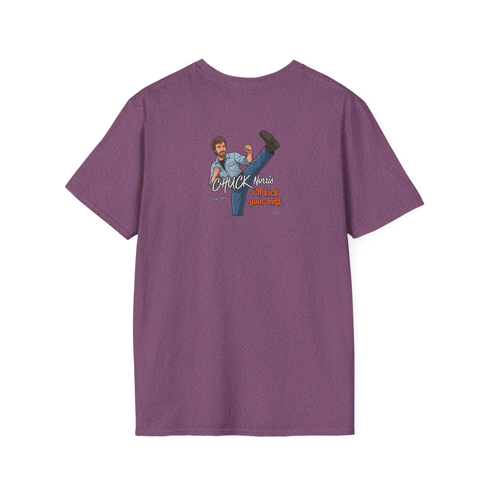 Chuck Norris Kick Illustration T-Shirt | I'll Kick Your Butt text by GT Artland