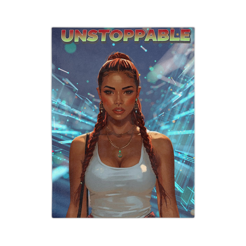 "Unstoppable" Woman Velveteen Microfiber Blanket - Throw