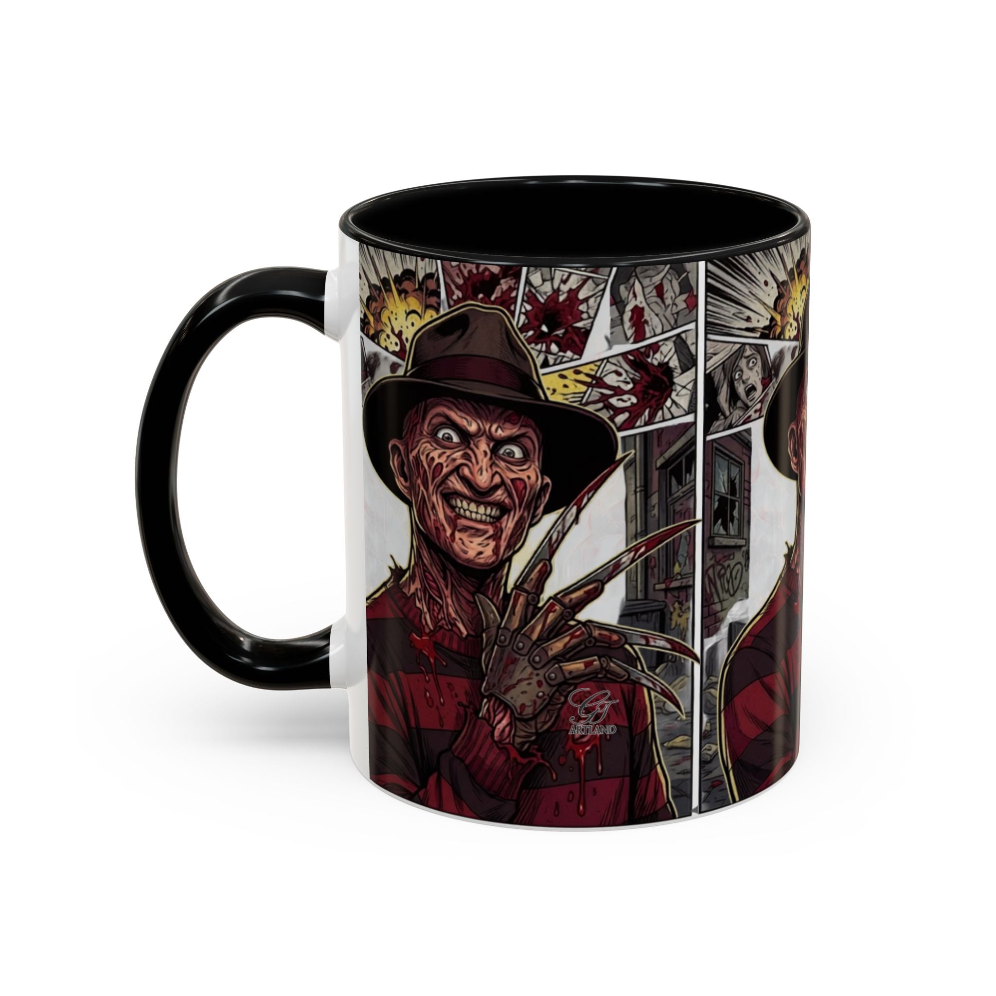 Elm Street Gangsta Horror Illustration COFFEE MUG | Horror Slasher Artwork by GT Artland