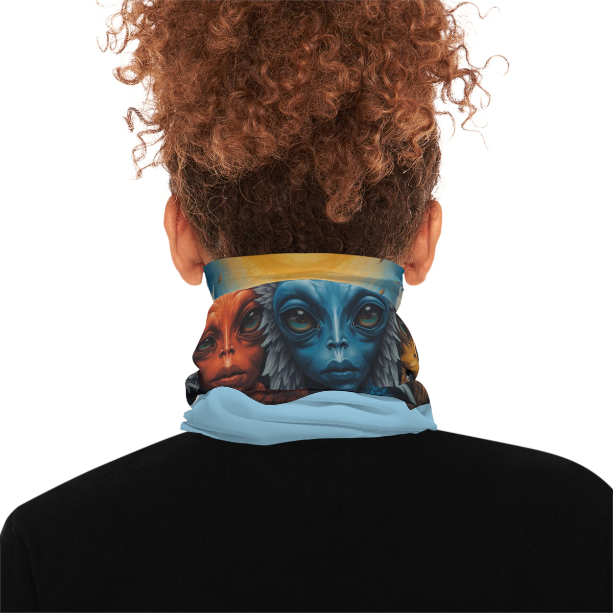 Trio Alien Angels UFO Neck Gaiter Sci-Fi Neck Tube | Lightweight Face Mask