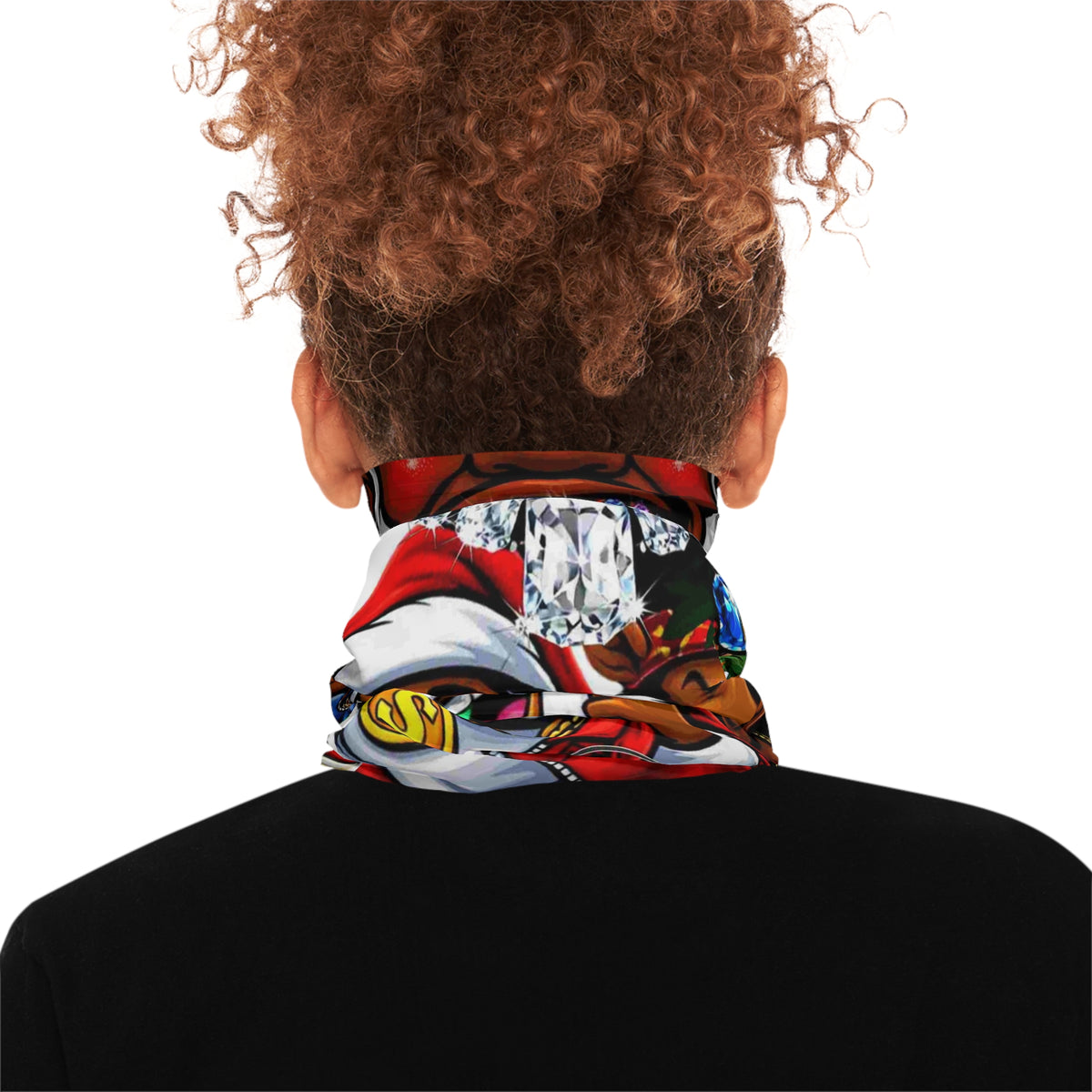 Hip Hop Santa with Bears neck gaiter | Christmas streetwear, colorful cartoon by Gt Artland