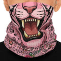 Pink Tiger Floral Neck Gaiter — Breathable Midweight Face Scarf by GT Artland