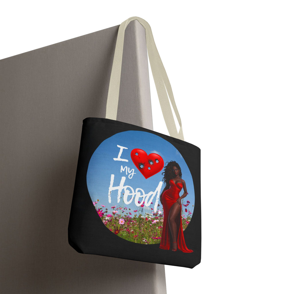 I Love My Hood tote bag | All-over print handbag